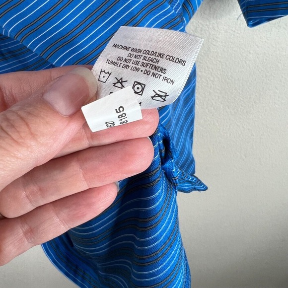 Under Armour Men's Classic Striped Polo Shirt Short Sleeve Blue Size XL - Picture 9 of 14